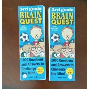 Brain Quest Lot 3rd Grade New Updated Edition Deck One & Two 1990's Teaching Aid